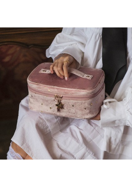 Kozmetik Çantası Seyahat Tuvalet Saklama Çantası Güzellik Makyaj Çantaları Kozmetik Organizatör Fermuarlı Makyaj Çantası (Pembe) (Yurt Dışından)