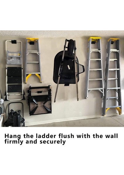 Ağır Hizmet Merdiven Askısı-Merdiven Depolama Için Duvara Montaj Merdiven Kancaları-Garaj Duvarı Için El Arabası Askıları-2 Paket (Yurt Dışından) modelleri