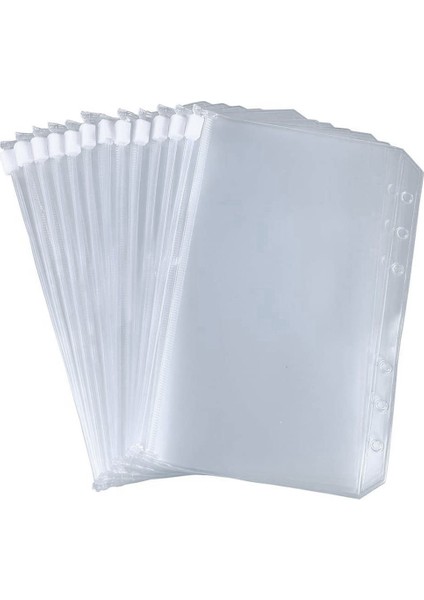 24 Adet Bağlayıcı Cepler A6 Boyutu 6 Delik Bağlayıcı Fermuar Klasörleri 6 Halkalı Defter Bağlayıcı Gevşek Yaprak Çanta (Yurt Dışından)