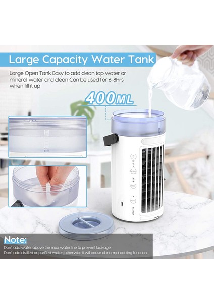 Kişisel Klima, Mini Taşınabilir Evaporatif Soğutucu Masa Fanı 7 Renk LED Işık Nemlendirici Ev Dış Mekan Için (Yurt Dışından) fırsatları