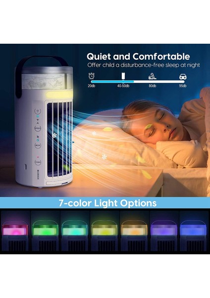 Kişisel Klima, Mini Taşınabilir Evaporatif Soğutucu Masa Fanı 7 Renk LED Işık Nemlendirici Ev Dış Mekan Için (Yurt Dışından) indirimleri