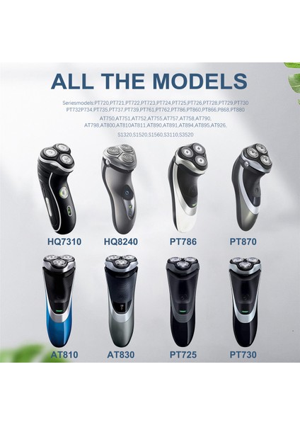 Yedek Tıraş Makinesi Kafası S5000 S5370 S5571 S5420 S5140 S5078 S5077 S5050 S5082 S5380 S5400 Bıçak-Gümüş (Yurt Dışından) indirimleri