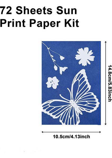 146 Parça Güneş Baskı Kağıdı Cyanotype Kağıt Seti, Güneş Çizim Kağıdı Hassasiyeti Doğa Baskı Kağıdı (Yurt Dışından) fiyatları