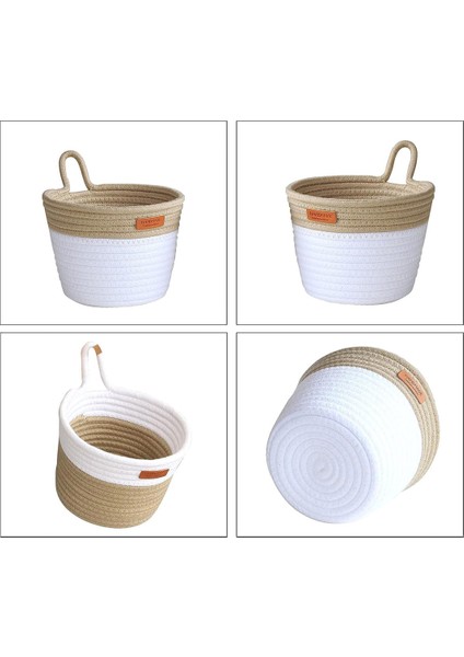 Duvar Asılı Sepet Depolama, Pamuk Halat Dokuma Küçük Asılı Sepetler Saplı Dekor Bitki Sepeti (2 Paket) (Yurt Dışından) modelleri