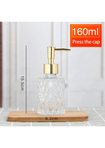 3x Çok Amaçlı Mesa Sabunluk Kolay Temizlenebilir Cam Sabun Pompası Dispenseri Mutfak ve Banyo Için Mükemmel (Altın) (Yurt Dışından)