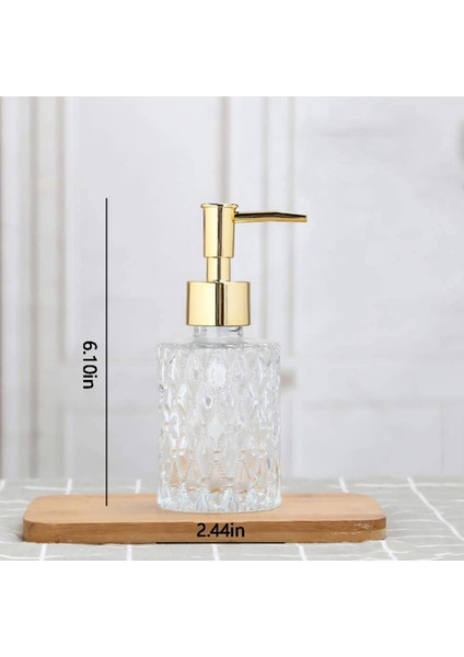 3x Çok Amaçlı Mesa Sabunluk Kolay Temizlenebilir Cam Sabun Pompası Dispenseri Mutfak ve Banyo Için Mükemmel (Altın) (Yurt Dışından)