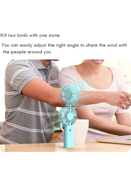 Yaz Soğutucu Taşınabilir Fan El USB Şarj Edilebilir Mini Çift Kafa Katlanır Seyahat Açık Ev Ofis Hayranları, Pembe (Yurt Dışından) modelleri