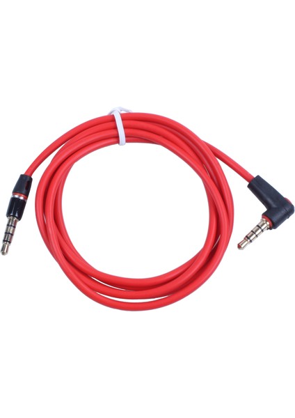 3.5mm 1/8 Inç Erkek - Erkek 4 Kutuplu Araba Aux Ses Kablosu Kablo Kayıt Kulaklık Kırmızı (Yurt Dışından)