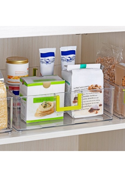 Yeni Şeffaf Plastik Buzdolabı Yiyecek Içecek Organizatör Kovaları Meyve Saklama Kutusu Saplı, Mutfak Kiler Için-L 14.5X12.5IN (Yurt Dışından) modelleri