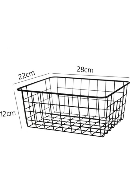 3x Içi Boş Demir Kablolu Sepet, Saklama Sepetleri Metal Sepet Tela Olmadan Banyo Mutfak Organizatör Siyah (Yurt Dışından)