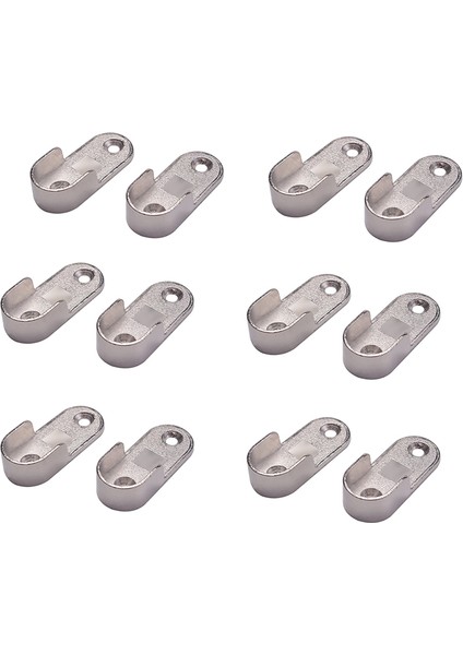 6x Oval Gardırop Asılı Ray Çubuk Uç Braketi Desteği Gümüş Ton Çifti (Yurt Dışından)