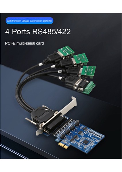 Pcı-E - RS485/422 Genişletme Kartı Endüstriyel Sınıf Seri Kart Dönüştürücü, Gerilim Bastırma Koruyuculu, 2 Bağlantı Noktalı (Yurt Dışından)