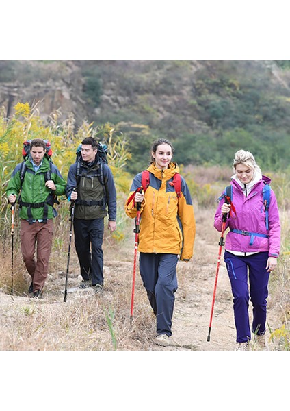 Yürüyüş Trekking Batonları Yürüyüş Direkleri Kamp Sırt Çantasıyla Seyahatle Uyumlu Ayarlanabilir Yürüyüş Direkleri Kırmızı (Yurt Dışından)