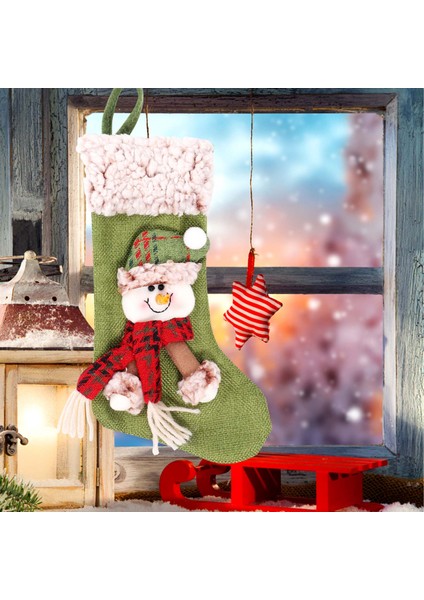 Noel Çorabı Noel Baba Şeker Çorap Hediye Çantası Noel Ağacı Asılı Dekor Çanta, B (Yurt Dışından) modelleri