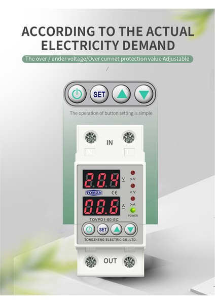 Многоцелевые Наборы,5x Din Raylı Çift Ekran Ayarlanabilir Aşırı Gerilim Akım ve Düşük Gerilim Koruyucu Cihaz Rölesi 40A 220V 230V (Yurt Dışından) indirimleri