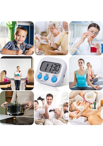 6 Adet Dijital Zamanlayıcı Mutfak Manyetik Zamanlayıcı Pişirme Pişirme Kaynatma Yumurta Spor Oyunları Ofis Sınıf Çocuk Çalışma (Yurt Dışından)