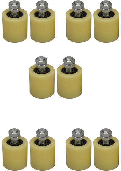 10 Adet 48X50MM Sarı Gümüş Naylon Çelik Düz Makaralı Rulman Kılavuz Tekerlek 6201 M12 Vida Elektrikli Kapı Sürgülü Kapı (Yurt Dışından)