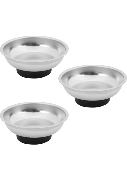 3x Daire Paslanmaz Çelik Manyetik Parçalar Kase Alet Tepsisi Somun Cıvata Vidalar Parça Tepsisi Manyetik Parçalar Plaka Gümüş 3 Inç (Yurt Dışından)