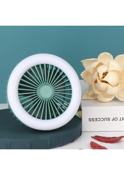 USB Masaüstü Katlanabilir Fan, 3 Hızlı Kişisel Küçük Masa, Sessiz Yumuşak Gece Işığı Ev Ofis Araba Açık Kamp Gezisi Için Uygun (Yeşil) (Yurt Dışından)