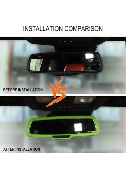 Araç Iç Dikiz Aynası Çerçeve Trim Abs Iç Aksesuarlar Şarj Cihazı Ram'i ile Uyumlu (Yeşil) (Yurt Dışından) modelleri