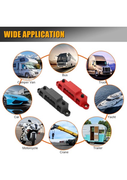 2 Adet Bara, 12V Güç Dağıtım Bloğu,3x 1/4ın (M6) Terminal SAPLAMALARI,10X 5/32INCH (M4) Terminal Vidası, Bara (Yurt Dışından)