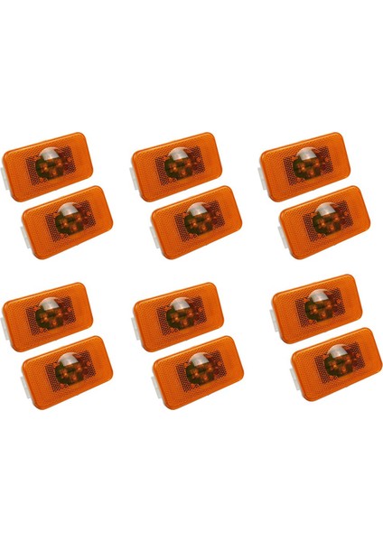 12 Adet 24V Araba Kamyon LED Yan Sinyal Lambası 4led Amber Gösterge Uyarı Lambaları Kamyonlar Için Fm/ (Yurt Dışından)