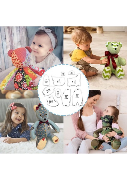 Memory Bear Şablon Cetvel Seti, 10 Parça Memory Bear Şablon Cetvel Seti 10 Inç Ayı Şablonuna Uygun (Yurt Dışından)