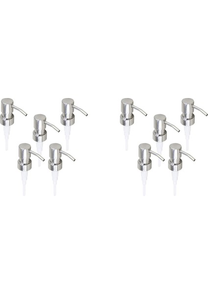 10 Adet Paslanmaz Çelik Sabun Pompası Yedek 28 Diş Metal Şişe Nozulları Losyon Dispenseri Kafası (Yurt Dışından)