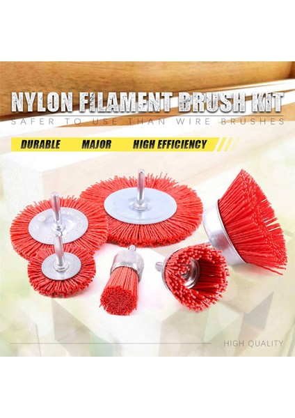 12 Adet Naylon Filament Aşındırıcı Tel Fırça Tekerleği ve Fincan Fırça Seti 1/4 Inç Saplı, 6 Boyutlu Naylon Matkap Fırça Seti Mükemmel (Yurt Dışından)