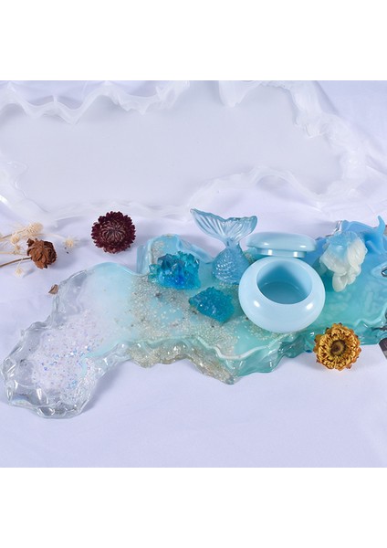 Diy Kristal Tutkal Kalıp Özel Şekilli Düzensiz Tepsi Masa Ev Sanat Süsleme Silikon Kalıp (Yurt Dışından)