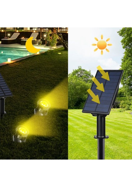 Güneş Enerjili Spot Işıklar Peyzaj Renkli Işıklar Alçak Gerilim Dış Mekan Güneş Enerjili Spot Işığı IP65 Su Geçirmez Manzara Sıva Altı (2'si 1 Arada) (Yurt Dışından) indirimleri