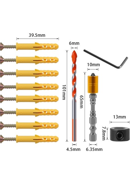 Tornavida Ucu Alet Takımı Hex Shank Manyetik Matkap 6mm Duvar Testere Delme Ucu Tornavida Endüstriyel Malzemeler Vida (Yurt Dışından)