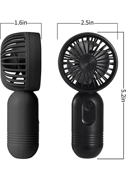 Mini Fanlar, USB Şarj Edilebilir Kişisel Fan, Pille Çalışan Küçük El Fanı Seyahat/kamp/dış Mekan/ev/ofis 3 Adet (Yurt Dışından)