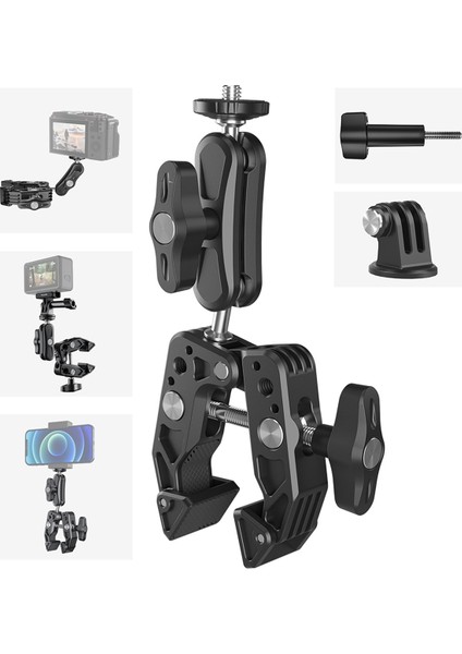 Cep Telefonu Aksiyon Kamerasıyla Uyumlu 360° Top Kafalı Sihirli Kollu Süper Kelepçe (Yurt Dışından)