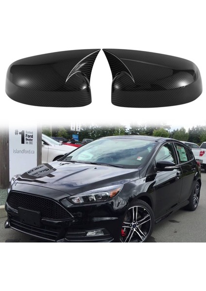 Araba Karbon Fiber Öküz Boynuz Dikiz Yan Cam Ayna Kapağı Trim Çerçeve Yan Ayna Kapakları ile Uyumlu Odak Mk3 2012-2018 (Yurt Dışından) fiyatları