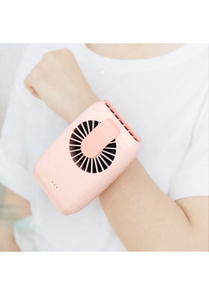 Taşınabilir Mini Bel Kırpma El Fanı USB Şarj Edilebilir Masaüstü Havalandırma Asılı Dize Güç Bankası Hayranları C (Yurt Dışından)