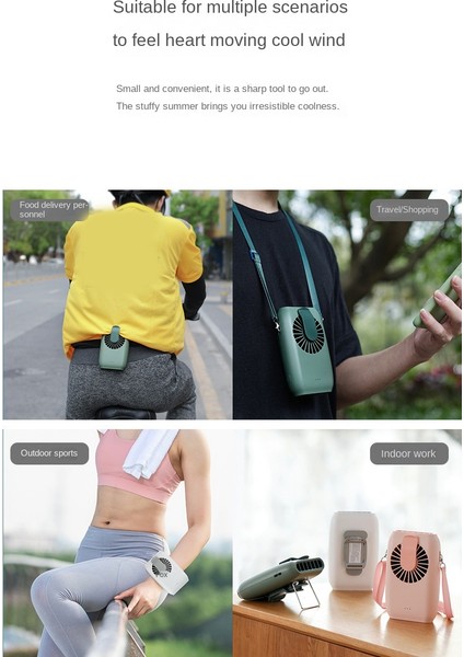 Taşınabilir Mini Bel Kırpma El Fanı USB Şarj Edilebilir Masaüstü Havalandırma Asılı Dize Güç Bankası Hayranları C (Yurt Dışından) fırsatları
