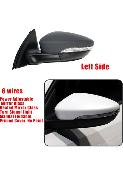 Sol Yan Dikiz Aynası Grubu Elektrikli Cam Isıtmalı Dönüş Sinyali 6 Tel, 2011 - 2018 5C7857507 ile Uyumlu (Yurt Dışından) fırsatları