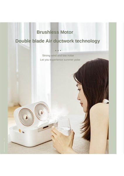 Yaz Serin Çift Bıçaklı Fan USB Masaüstü Klima Ofis Taşınabilir Su Soğutmalı Sessiz 1 (Yurt Dışından) fırsatları
