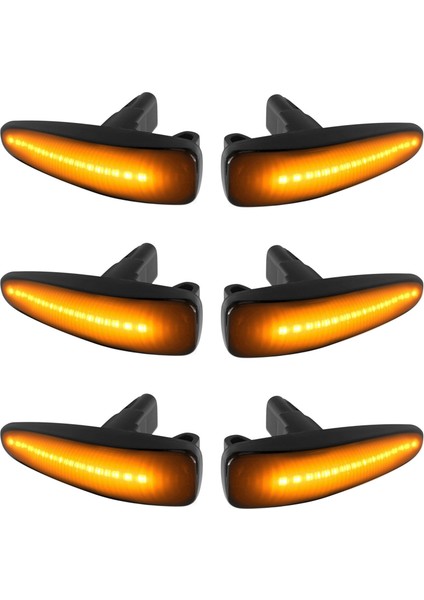 Sport 2011-2020 Için 6x Füme Lens Amber LED Dinamik Ön Yan Işaret Işıkları (Yurt Dışından)