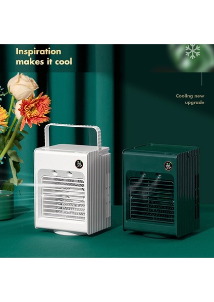 Mini Su Soğutma Fanı Klima USB Masaüstü Ev Ofis Için Uygun Uzaktan Kumanda Soğutucu, Yeşil (Yurt Dışından)