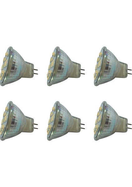 Sunshinee 6x 6W GU4(MR11) LED Spot Işığı MR11 12 Smd 5730 570 Dc 12V, Sıcak Beyaz (Yurt Dışından)