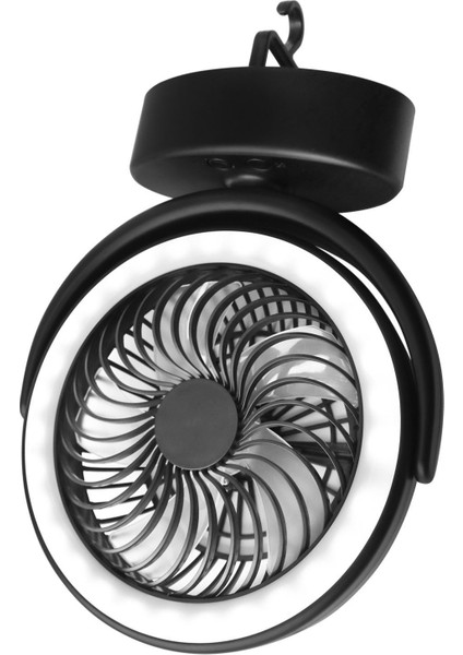 Taşınabilir Fan Şarj Edilebilir, 3000 Mah Pille Çalışan Masa Fanı LED Işıklı Fan Üzerinde Klipsli, 360° Döndürülebilir USB Küçük Fan (Yurt Dışından)