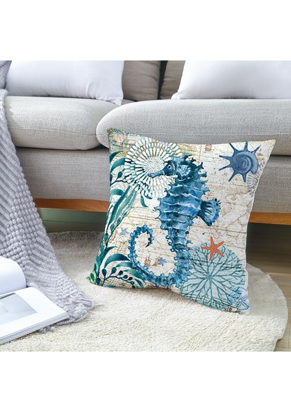 Akdeniz Baskılı Şeftali Derisi Yastık Kırlent Kılıfı 22 (Yurt Dışından) fiyatları