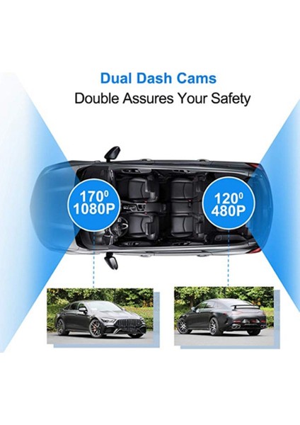 Ön ve Arka Çift Araç Kamerası Hd 1080P 4 Inç Kontrol Paneli Kamerası G-Sensörlü Park Monitörü ile Full Hd 170° Geniş Açı Yedekleme Kamerası (Yurt Dışından) indirimleri