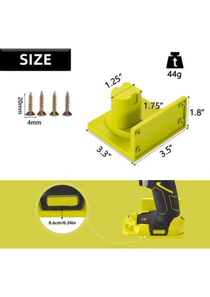 5 Paket Alet Matkap Montaj Tutacağı, Ryobi 18V Takım Tutucu Dock Askısına Uygun, 20 Vidalı (Yurt Dışından)
