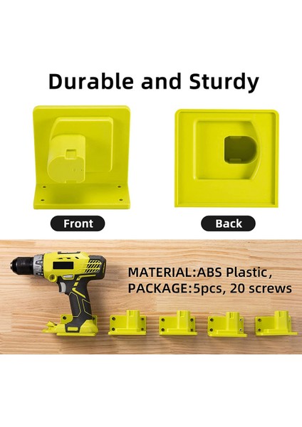 5 Paket Alet Matkap Montaj Tutacağı, Ryobi 18V Takım Tutucu Dock Askısına Uygun, 20 Vidalı (Yurt Dışından)