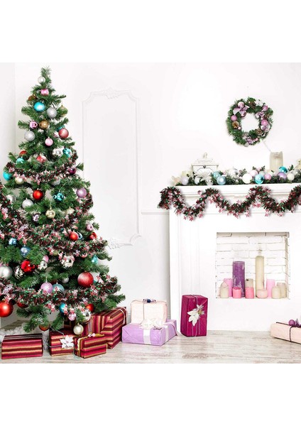 6 Adet 39.4 Ft Noel Tinsel Garland Karışık Renkli Metalik Büküm Çelenk Parti Malzemeleri Için Noel Ağacı Süslemeleri (Yurt Dışından) modelleri