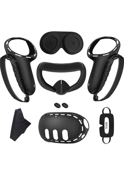 3 Silikon Kılıf + Kulplu Kılıf + Yüz Kapak + Karartma Maskesi Tam Kit Anti-Sızıntı Burun Pedi Vr Silikon Kılıf B ile Uyumlu (Yurt Dışından)