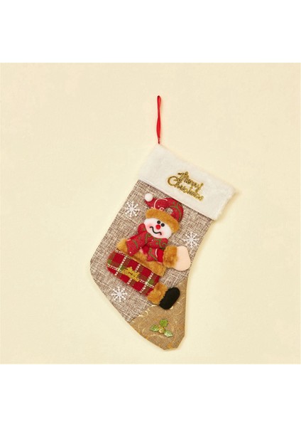 Noel Asma Süs Noel Çorapları Taklit Noel Baba Kardan Adam-Geyik Ayı Noel Süsleri Asılı Hediye Çantaları (Yurt Dışından) fırsatları